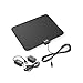 ViewTV 50 Mile Digital TV Antenna Flat Indoor Amplified HDTV - UHF/VHF 1080P Channels w/Detachable Signal Amplifier - 12ft Coax Cable - Black