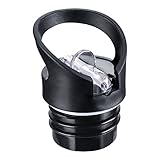 Hydro Flask Standard Mouth Flip Straw Sport Lid/Cap, Glink General Lid with 2 Plastic Straws, Multi-Compatible with Standard Mouth Stainless Steel Water Bottles - Black