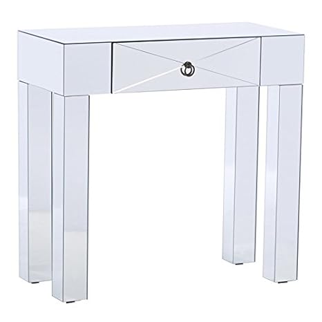 Amazon Com 1 Drawer Modern Mirrored Glass Console Table Expert