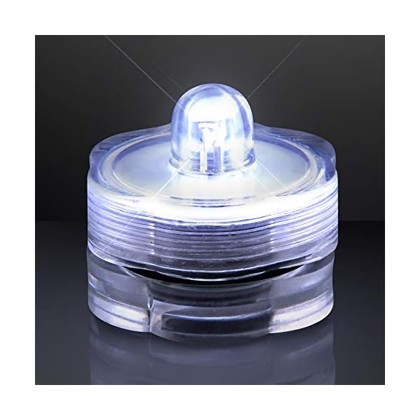 Set of 12 White Submersible Waterproof LED Lights for Special Events