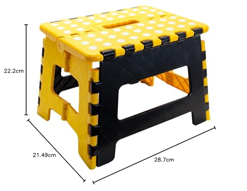 Banqueta Plástica Dobrável Reforçada 150kg Fasterr 22cm, Banco Degrau Antiderrapante, Ideal para Casa e Camping