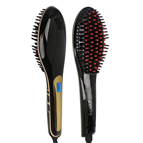 DROK Black Hair Straightener, Detangler Brush Electric Comb, Hair