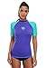 Attraco Women's Short-Sleeve Rashguard Swimwear UPF 50+ Rash Guard Athletic Tops