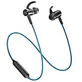 Bluetooth Headphones TaoTronics Wireless Earbuds Sport Earphones 9 Hours 4.2 Magnetic Lightweight & Fast Pairing (cVc 6.0 Noise Cancelling Mic, Snug Silicon Earbuds, Magnetic Design) Blue