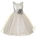 Sparkly Sequined Mesh Flower Girls Dress Pageant Wedding Prom Easter Graduation Silver 2-14
