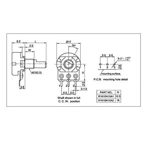 Poilee 20K 2K 50K 1M 100k 1k 500k 250k 10k 5k Potentiometer Knob Linear Taper Rotary Potentiometer Kit for Arduino - Thumbnail 4