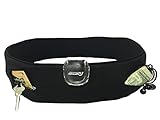 SportyJ Flip Running Belt and Pedometer - Fanny Waist Pack Running Band With Pedometer To Store Keys, Phones, Cash and Cards While Running, Walking, Hiking, Exercising and Traveling - For Women, Men, Children, and Athletes
