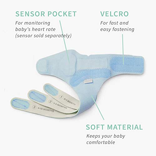 Owlet Accessory Fabric Sock for Smart Sock 2 Baby Monitor (Sensor and Base Station Not Included), Set of 3 sizes (0 - 18 months), Blue