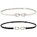 JASGOOD Leather Skinny Women Belt Ladies Thin Waist Belts Plus Size Adjustable for Jeans Pants Dresses with Metal Buckle