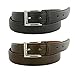 Barbados Leather Mens Black and Brown Leather Belts (2 Pack) primary