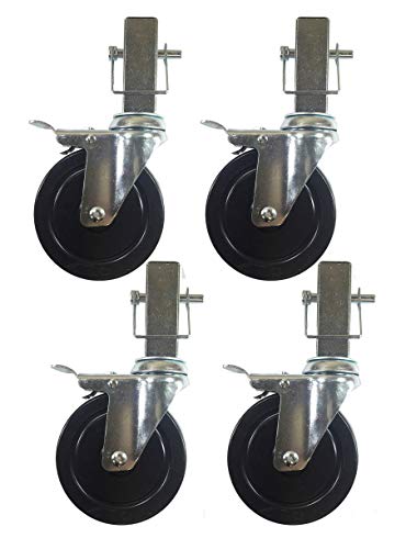 Scaffolding Caster 5" Hard Rubber Locking with 1-5/16" Square Shank 4 EA - Thumbnail 3