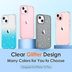 Hython Case for iPhone 15 Plus Case Glitter, Cute