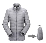JJMG Women's Packabe Ultra Light Weight Down Coat Short Jacket Outwear Blazer Grey (X-Large, Grey)