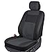 BDK OS-409-CC-A_am Black & Charcoal Synthetic Leather Seat Covers for Car SUV Van - Affordable PU Vinyle Replacement Covers
