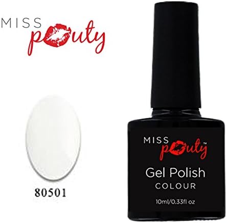 Miss Pouty Nail Polish Soak Off UV Nail Gel Polish 10ml - 14 day wear! UK Cosmetic Specialists (White - 80501)