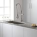 Kraus Single Handle Pull Down Kitchen Faucet Commercial Style Pre-rinse in Stainless Steel