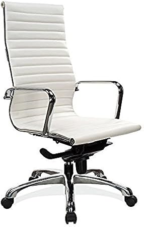 Amazon Com Officesource Nova Series High Back Modern Office Chair White Leathertek Furniture Decor