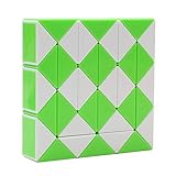 HJXD globle Magic Snake Twist Puzzle Twisty Toy Collection 36 Wedges Magic Ruler Green
