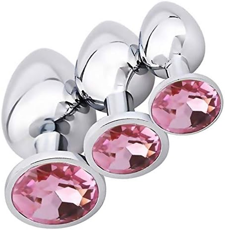 Impercol 07-3 Pcs/Set Stainless Steel Plùg -Būtt Plùgs Diamonds Design for Beginner Kit (Pink)