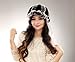 Women's Rex Rabbit Fur Peaked Caps Hats Multicolor (Gray & black)