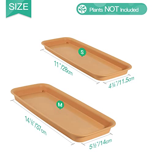 T4U 11 Inch Plastic Plant Pot Saucers Set of 4 with Faux Clay Finish