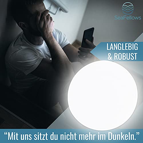 SeaFellows Badezimmer Lampe LED 15W I Warmweiße Feuchtraumleuchte I Spritzwassergeschützt nach IP54 I… – Bild 8