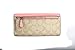 Coach F57319 Leather/PVC Signature Checkbook Wallet in Light Khaki/Blush
