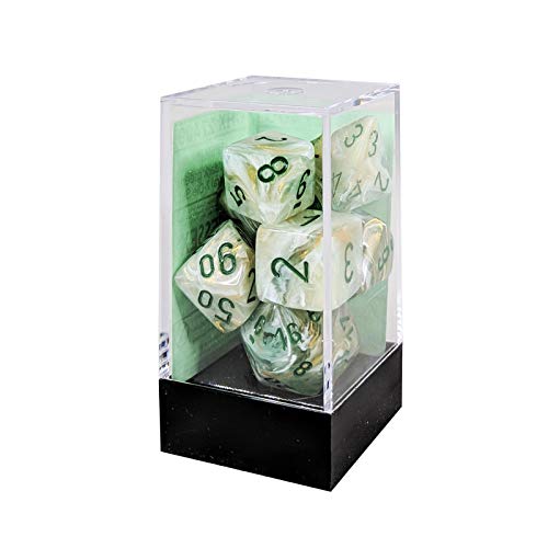 Chessex CHX27409 Dice-Marble Dark Green Set