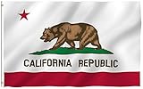 Anley Fly Breeze 4x6 Feet California State Flag - Vivid Color and UV Fade Resistant - Canvas Header and Double Stitched -Californian CA Flags Polyester with Brass Grommets 4 X 6 Ft