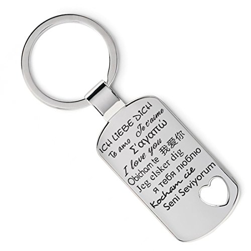 Lieblingsmensch Lieblingsmensch Schlüsselanhänger Modell: Ich Liebe Dich - Weltweit Herz Porte-clés, 12 cm, Argent (Silber)