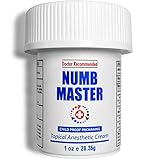 Numb Master 5% Topical Anesthetic Lidocaine Cream 1 Oz, Made in USA, Fast Penetration, Liposmal lidocaine, Non-oily