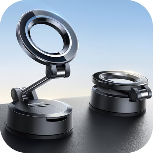 Lamicall Phone Mount for Car [70LBS Powerful Suction] for Magsafe Car Mount, 360° Adjustable Suction Cup Phone Mount Dashboard & Windshield for Truck for iPhone 17 All Smartphone