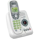 VTech CS6124 DECT 6.0 Cordless Phone with Answering System and Caller ID/Call Waiting, White with 1 Handset