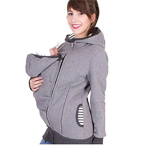 Evey & Jaxten Women Maternity Cotton Dual-Zipper Kangaroo Detachable
Baby Carrier Hoodie Coat Sweatshirt (Grey, M) Evey & Jaxten Women Maternity Cotton Dual-Zipper Kangaroo Detachable
Baby Carrier Hoodie Coat Sweatshirt (Grey, M)