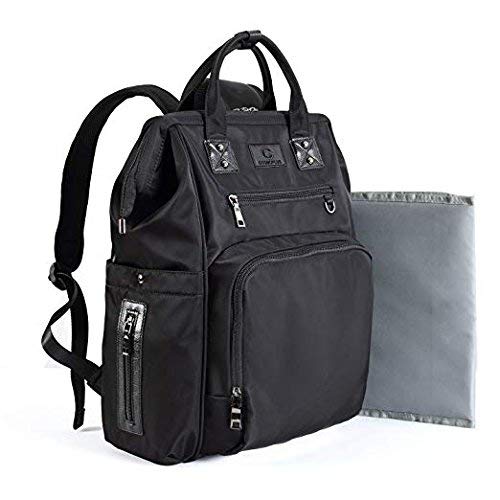 Baby Diaper Bags Backpack-Smart Organizer Large Capacity Multifunction,Stylish for Women and Men,Bonus Travel Changing Padï¼Œ Black,BJ03