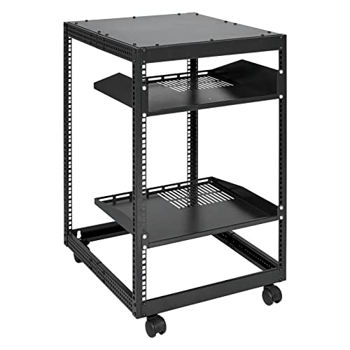 VEVOR 15U Open Frame Server Rack, 23''-40'' Adjustable Depth, Free ...
