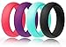 FluxActive Silicone Wedding Ring for Women (4 Band Pack) Black, Purple, Pink, Teal