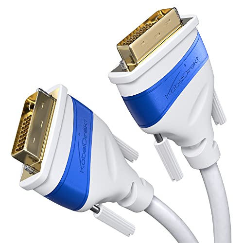 KabelDirekt – Dual Link DVI cable – 7.5m, white