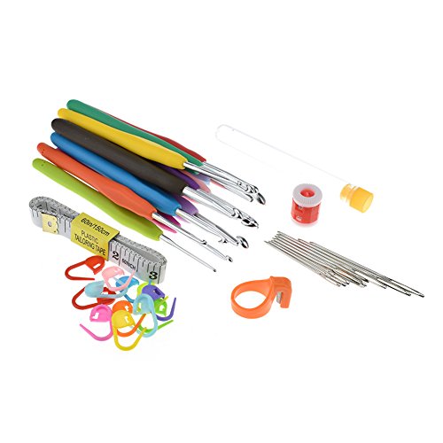 41Pack Crochet Hooks Set Ergonomic Soft Handles Needles for Arthritic