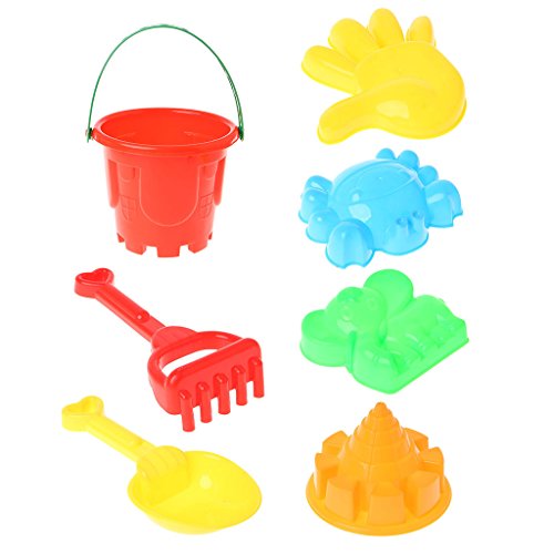 JAGENIE 7Pcs Sand Beach Toys Bucket Spade Shovel Rake Dune Water Tools Set for ChildrenChristmas New Year Gift,1 pc, Random Delivery - Thumbnail 4