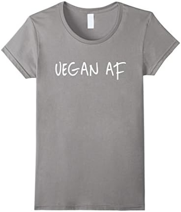Women's VEGAN AF - SHIRT Large Slate