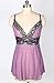 Moonight Women's Sexy Lingerie Mauve Mesh Babydoll Nightwear Dress