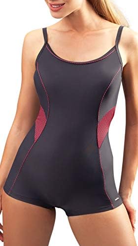 Aquarilla Collection Womens Padded One Piece Swimming Costume Boyleg Sport Swimwear