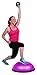 Bosu Home 25 Inch Multi Functional Full Body Workout Exercise Balance Strength Trainer Gym Ball Equipment with Guided Workouts and Pump, Pink