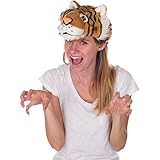 Rittle Bengal Tiger Animal Hat, Realistic Plush Costume Headwear One Size