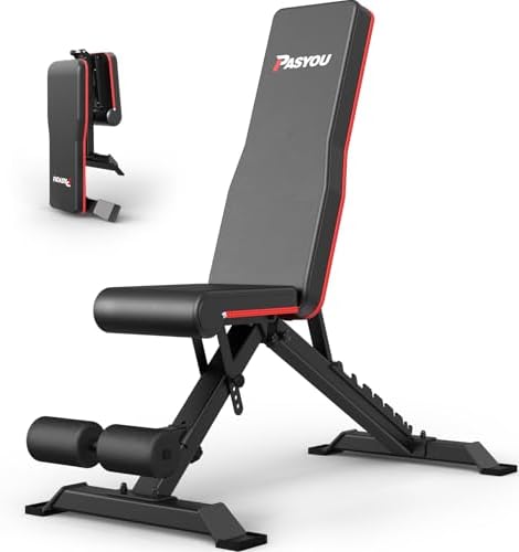 PASYOU Adjustable Weight Bench, Full Body Workout Strength