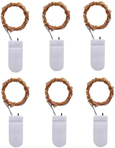 6 Pack Fairy String Lights Copper Wire Lights, DIGSELL Battery Operated 6.6ft(2M) 20 Leds Starry Fairy Lights Rope Lights For Seasonal Decoration Home Holiday Wedding Party (Warm white)