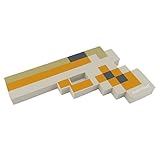 Foam Gun Toy Weapon, Pixelated Magnum Yellow Pistol, 10 inch, EnderToys