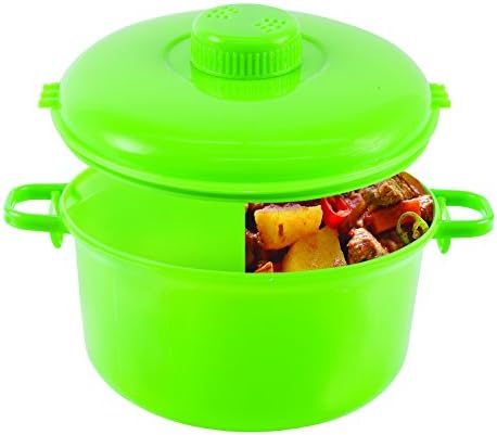 Handy Gourmet Micromaster Pressure Cooker - Cook Hearty Meals in Minutes - 2 1/2 Quart Capacity - Variety of Colors - Recipe Booklet & Measuring Cup Included (Green)