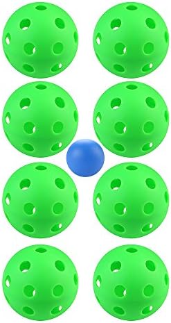 Goutoports No.1 Premium 8 Pack Indoor Pickleballs Green With One Beach Paddle Balls